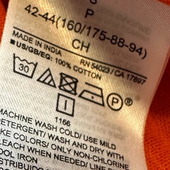 Gap Bright Orange Long Sleeve Shirt Top Blouse Comfy Gauze Crew Neck Size Small - Picture 9 of 10